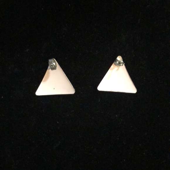Pink Triangle Earrings - Picture 2 of 6